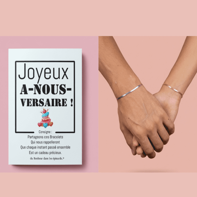 CARTE A-NOUS-VERSAIRE + 2 BRACELETS D'ANNIVERSAIRE - R58