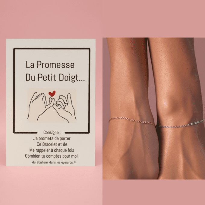 CARTE PROMESSE DU PETIT DOIGT + 2 BRACELETS DE PROMESSE - R11