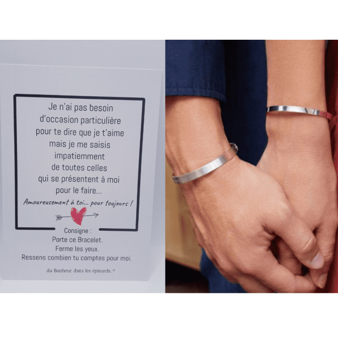 CARTE AMOUREUSEMENT A TOI + 2 BRACELETS JONCS 