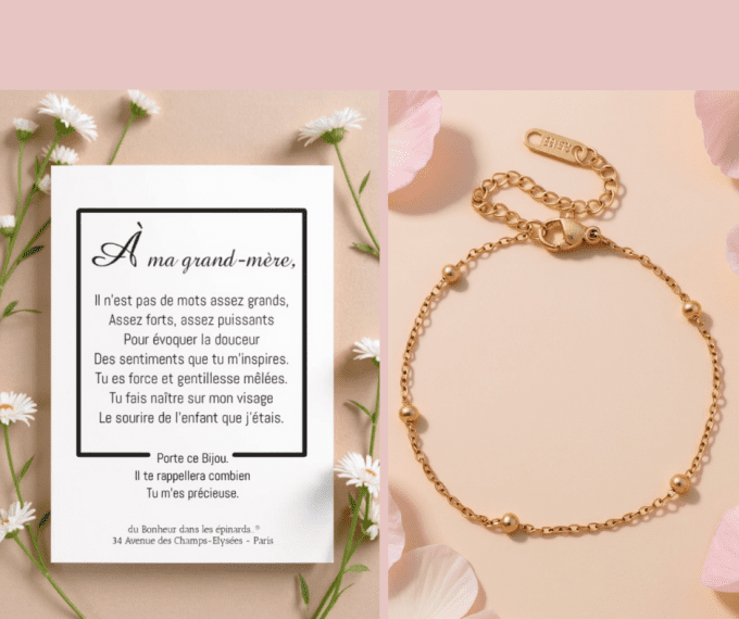 CARTE A MA GRAND-MERE + BRACELET - F43