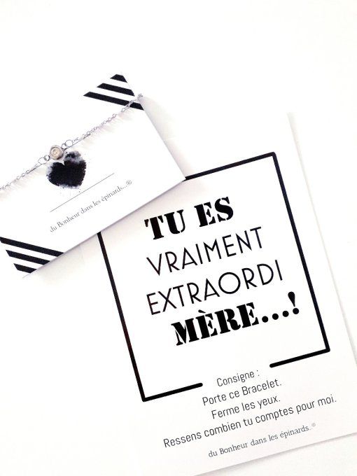 CARTE EXTRAORDI MERE + 1 BRACELET ZIRCON - F07 