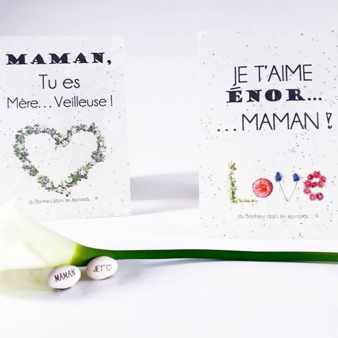DUO MAGIQUE  MAMAN CARTE A PLANTER + GRAINE A PLANTER -F37