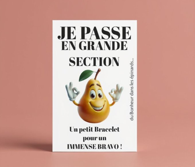 CARTE + LE BRACELET PASSAGE MULTICOLORE - DE LA MATERNELLE A LA 6IEME  