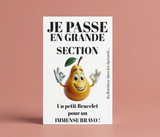 CARTE + LE BRACELET PASSAGE - DE LA MATERNELLE A LA 6IEME 