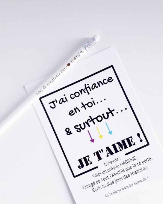 CARTE J'AI CONFIANCE EN TOI + 1 CRAYON MAGIQUE - F11