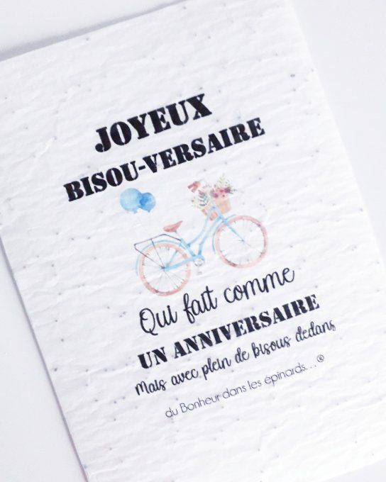 CARTE MAGIQUE A PLANTER - JOYEUX BISOU-VERSAIRE - N05