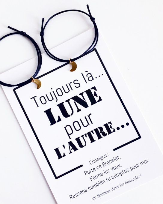 CARTE LUNE POUR L'AUTRE + 2 BRACELETS LUNES - S06