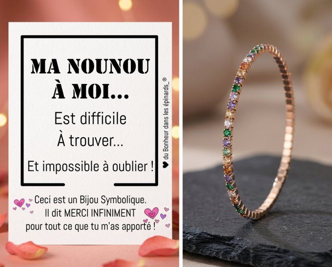CARTE NOUNOU + BRACELET CRISTAUX - D17 