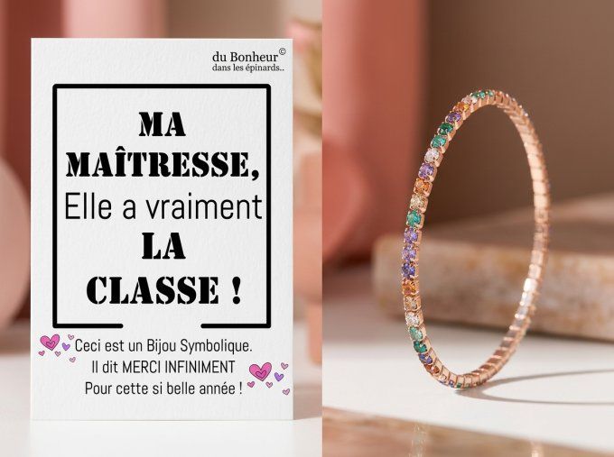 CARTE MAITRESSE + BRACELET CRISTAUX - D15 