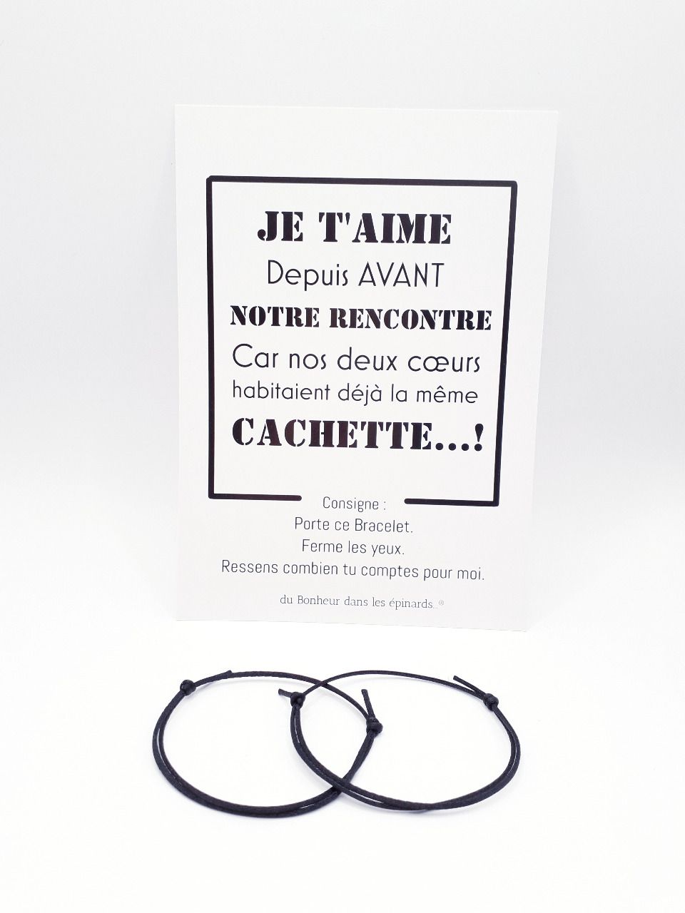 CARTE LA MEME CACHETTE+ 2 BRACELETS - R09