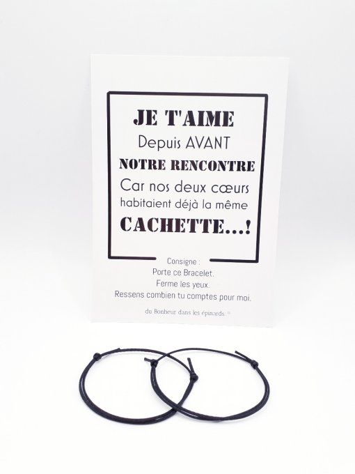 CARTE LA MEME CACHETTE+ 2 BRACELETS PERMANENTS - R09
