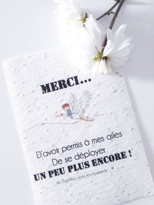 CARTE A PLANTER - MERCI - AILES