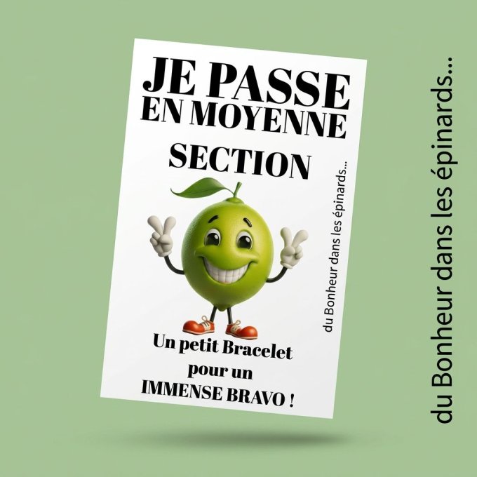 CARTE + LE BRACELET PASSAGE MULTICOLORE - DE LA MATERNELLE A LA 6IEME  