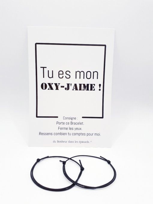 CARTE TU ES MON OXY-JAIME + 2 BRACELETS (14 coloris au choix) - R47