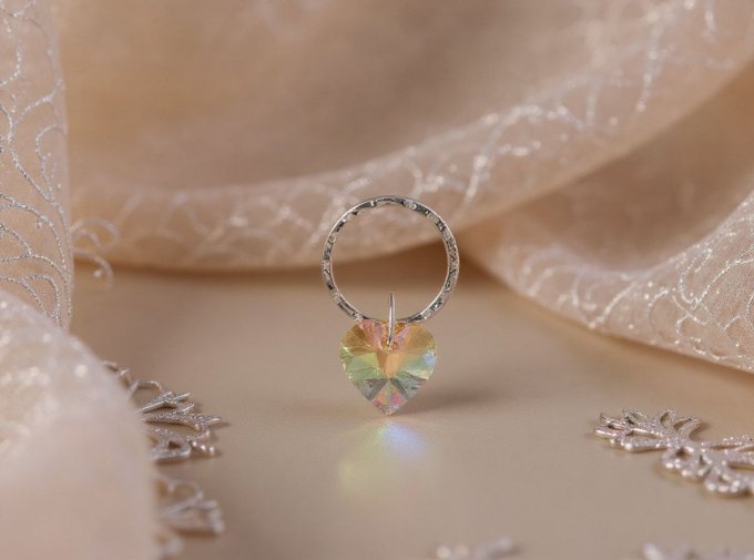 LOT DE 10 - CARTE P'TIT BISOU DE POCHE + PORTE CLES CRISTAL - S28