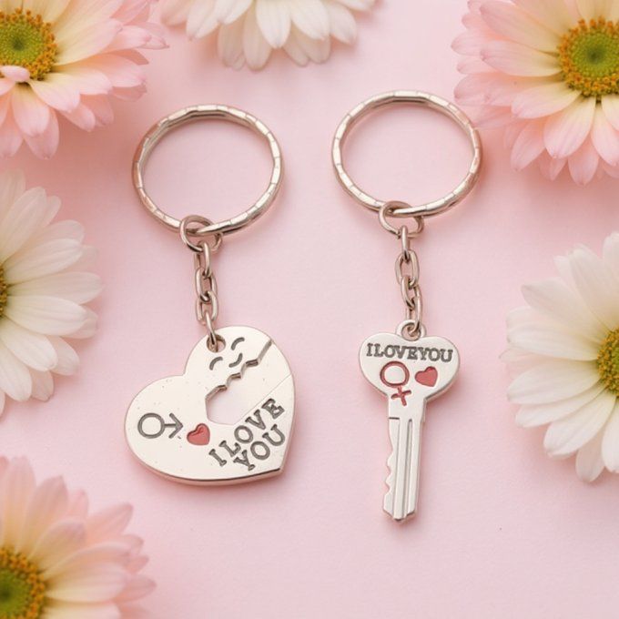 CARTE MON COEUR + 2 PORTE-CLES SERRURE - R32 