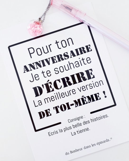 CARTE POUR TON ANNIVERSAIRE + STYLO PAILLETTES - A05