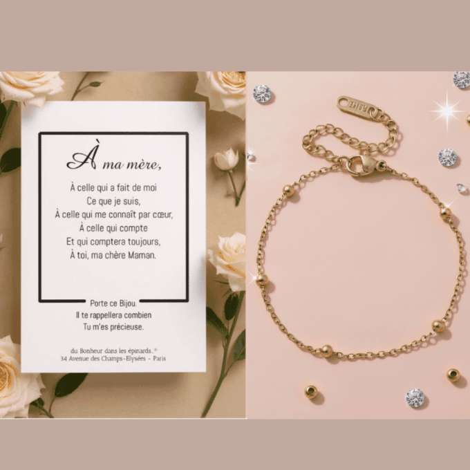 CARTE ET BRACELET - A MA MERE