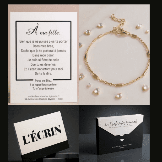 COFFRET A MA FILLE - doré ou argenté