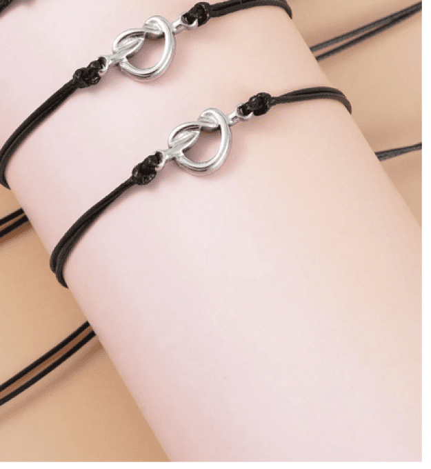 CARTEJE T'AIME AUSSI FORT QUE LE LIEN + 2 BRACELETS NOEUDS 