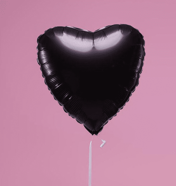 COEUR  NOIR + MESSAGE PERSONNALISE