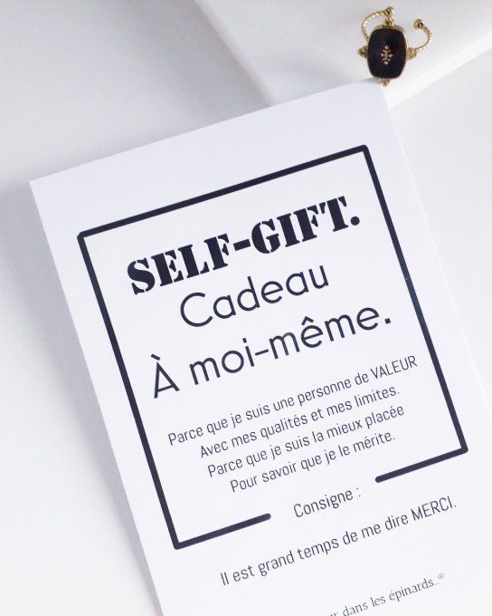 CARTE SELF-GIFT + BAGUE DOREE A L'OR FIN - D14 