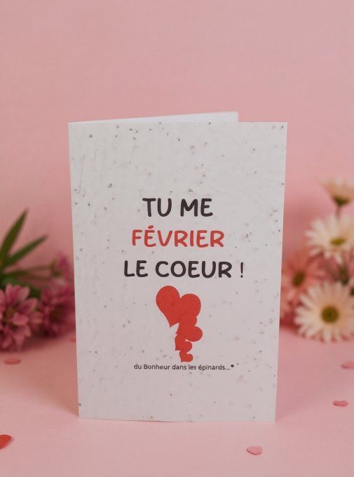 CARTE MAGIQUE A PLANTER - TU ME FEVRIER LE COEUR - N26