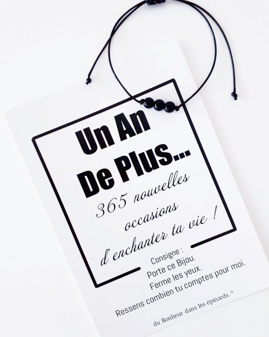 CARTE UN AN DE PLUS + BRACELET PERLES - A01