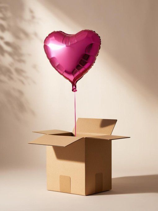 BOX COEUR + MESSAGE PERSONNALISE  - Coloris au choix