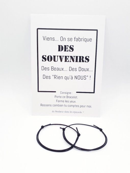 CARTE + 2 BRACELETS (14 coloris au choix)  - VIENS ON SE FABRIQUE - R14