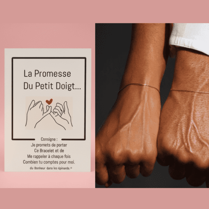 CARTE PROMESSE DU PETIT DOIGT + 2 BRACELETS DE PROMESSE - R11