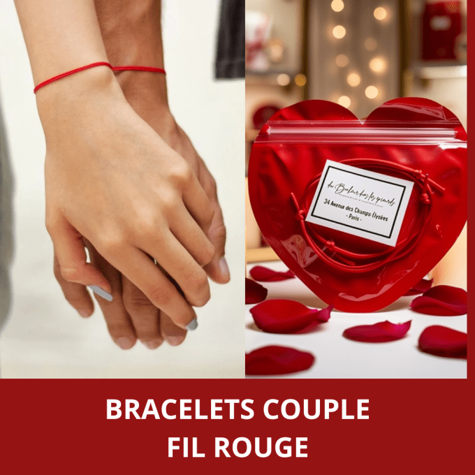 BRACELETS COUPLE - CORDON ROUGE 